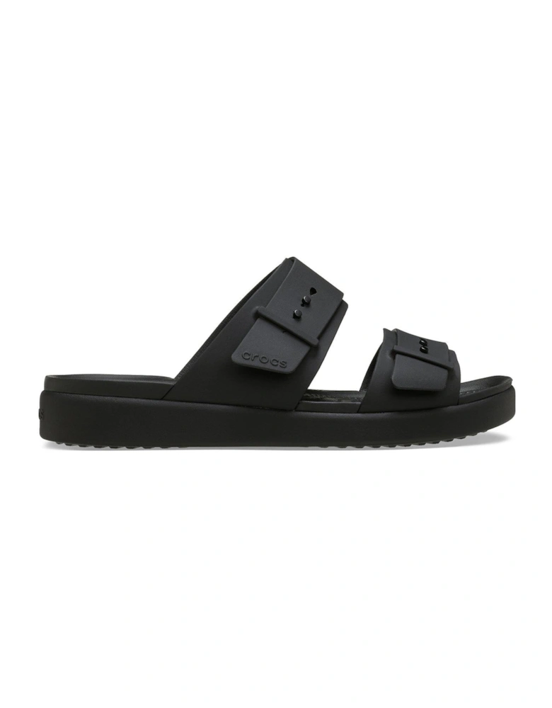 Brooklyn Buckle Flat Sandal - Black