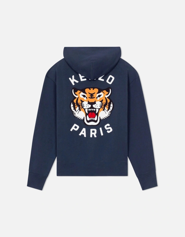 Men's Midnight Blue Lucky Tiger Oversize Pullover Hood
