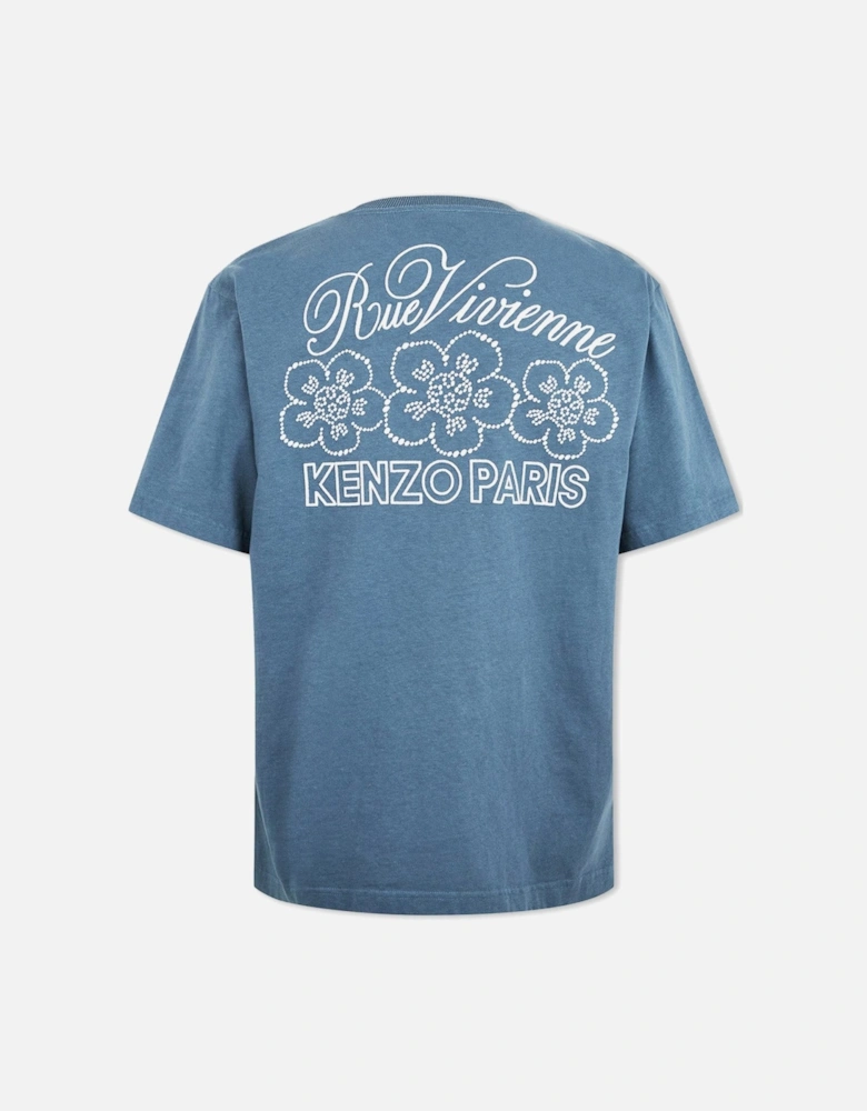 Men's Light Blue Constellation Embellished T-Shirt