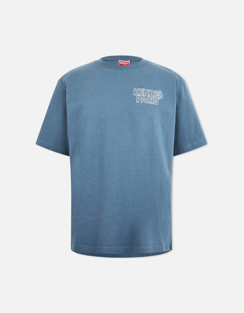 Men's Light Blue Constellation Embellished T-Shirt