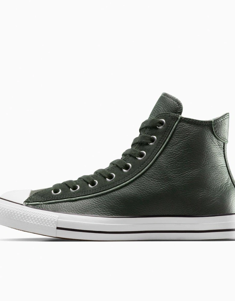 Mens Chuck Taylor All Star Wide Hi Top Leather Trainers - Black