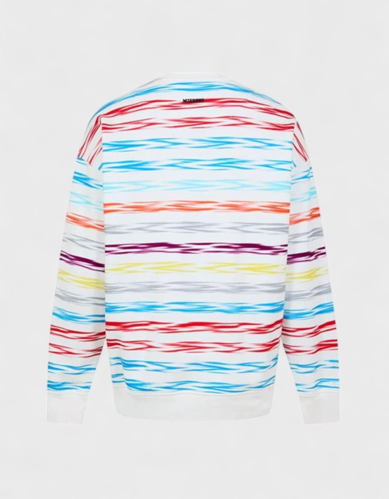 Printed Crewneck Sewatshirt Multi White