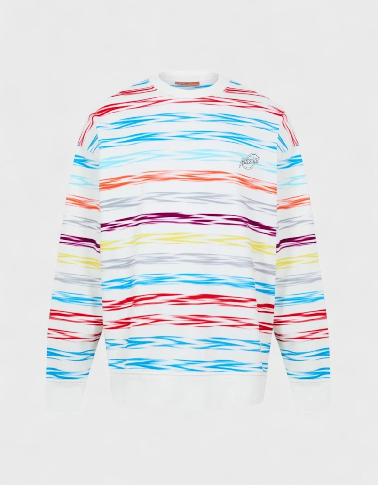 Printed Crewneck Sewatshirt Multi White
