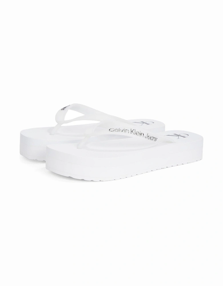 Flatform Logo Flip-Flop - White