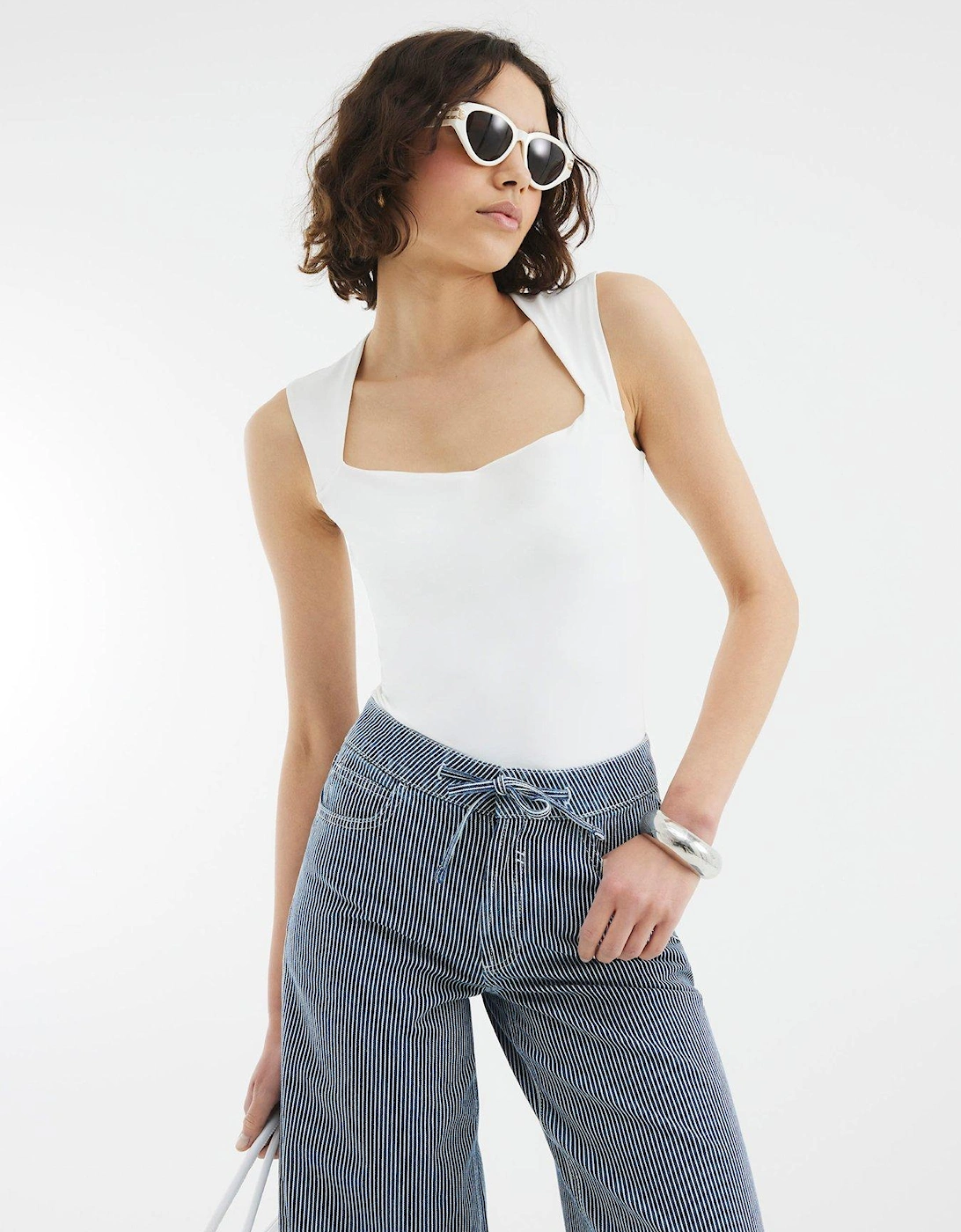 Square Neck Bodysuit - White, 2 of 1