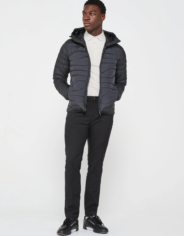 Men's Golf Cliff Light Down Hooded Jacket - Black