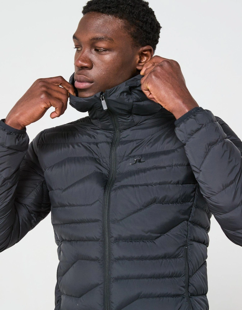 Men's Golf Cliff Light Down Hooded Jacket - Black