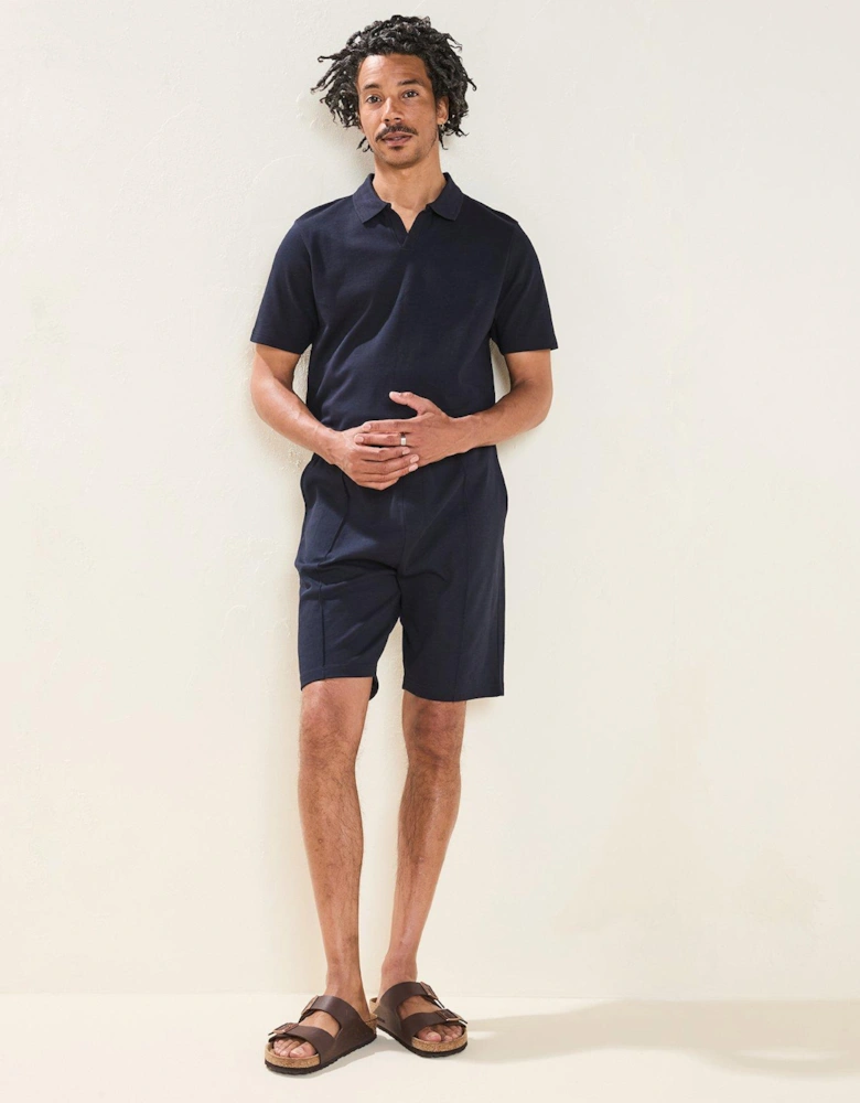 Interlock Notch Polo - Navy