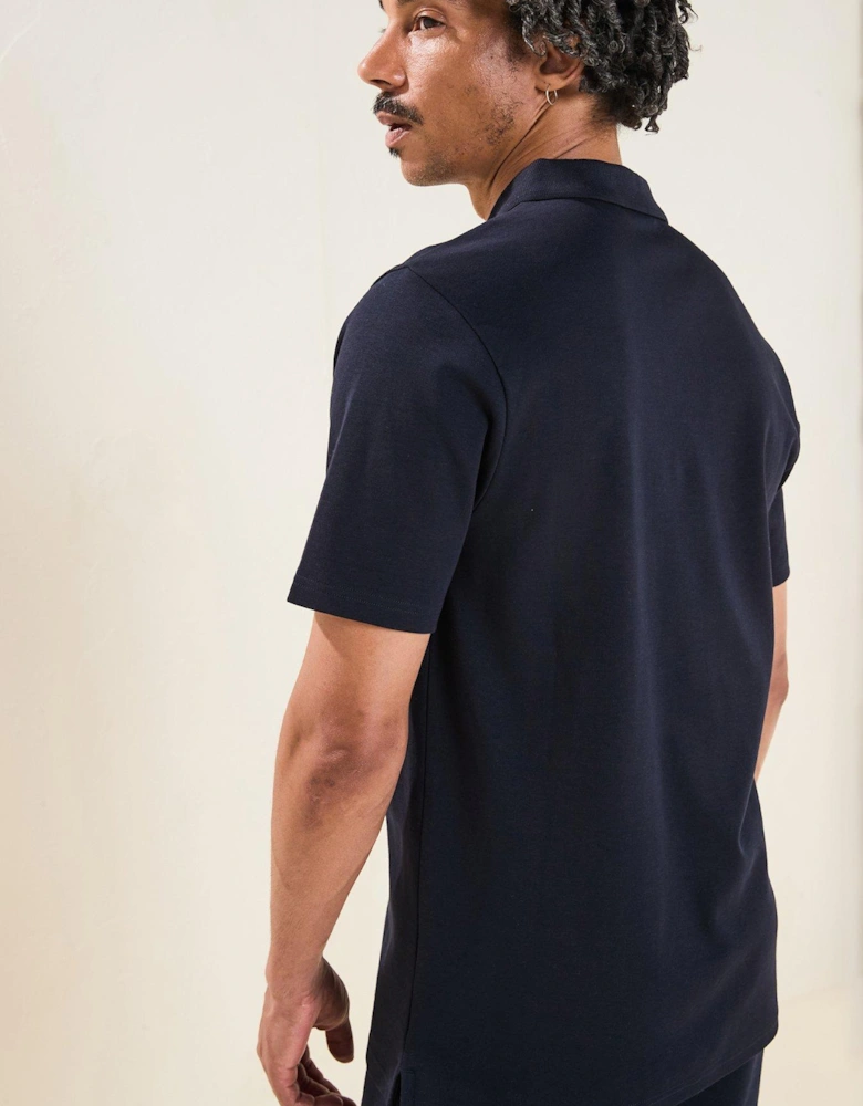 Interlock Notch Polo - Navy