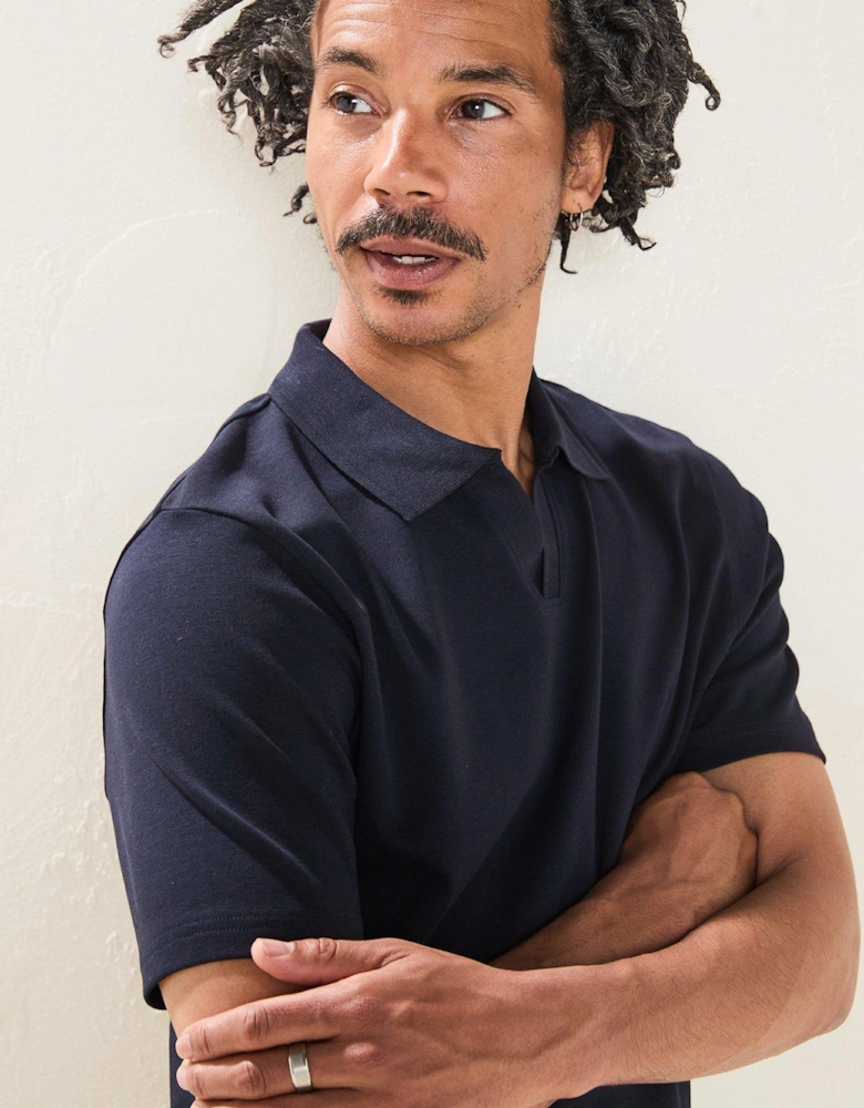 Interlock Notch Polo - Navy