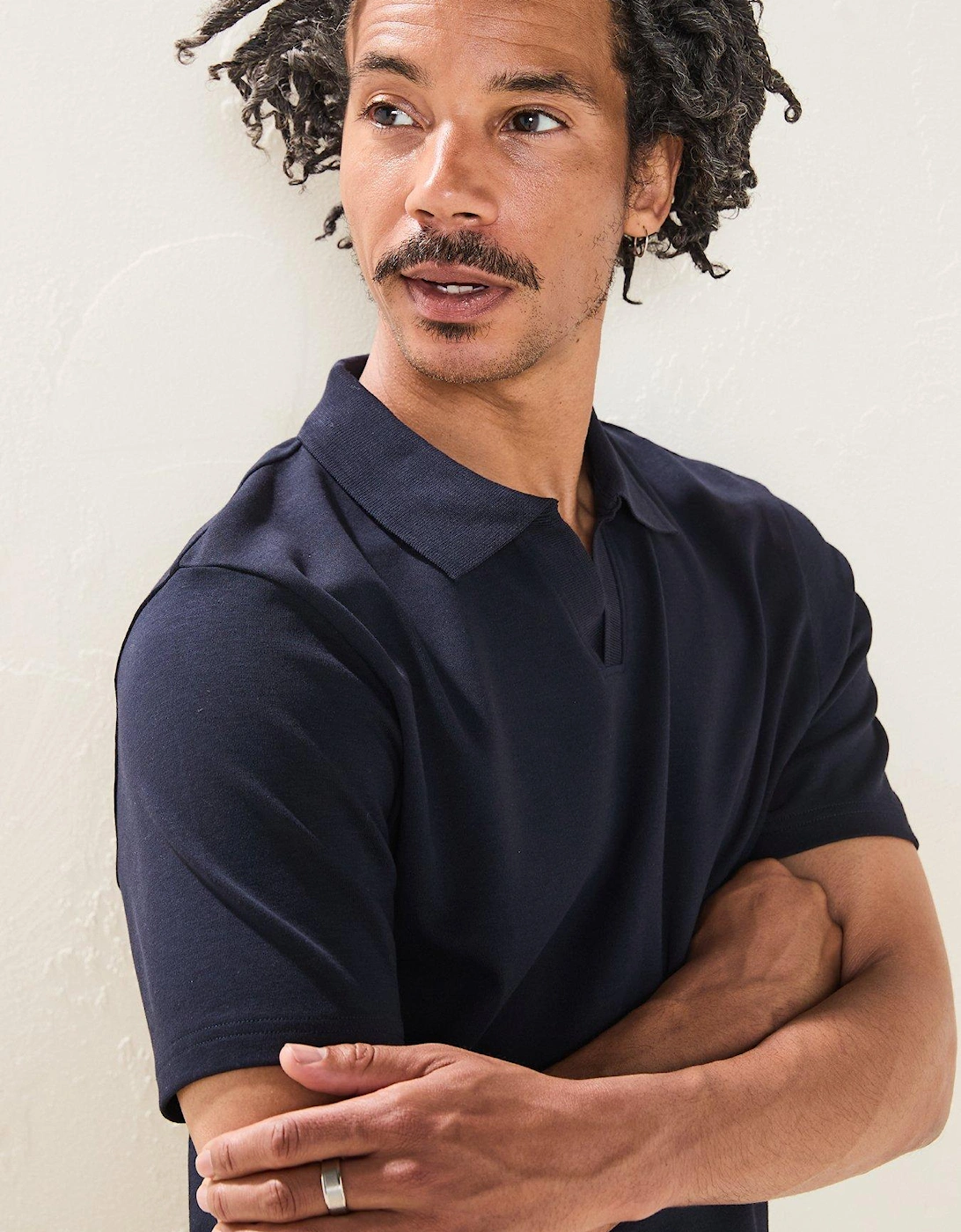 Interlock Notch Polo - Navy