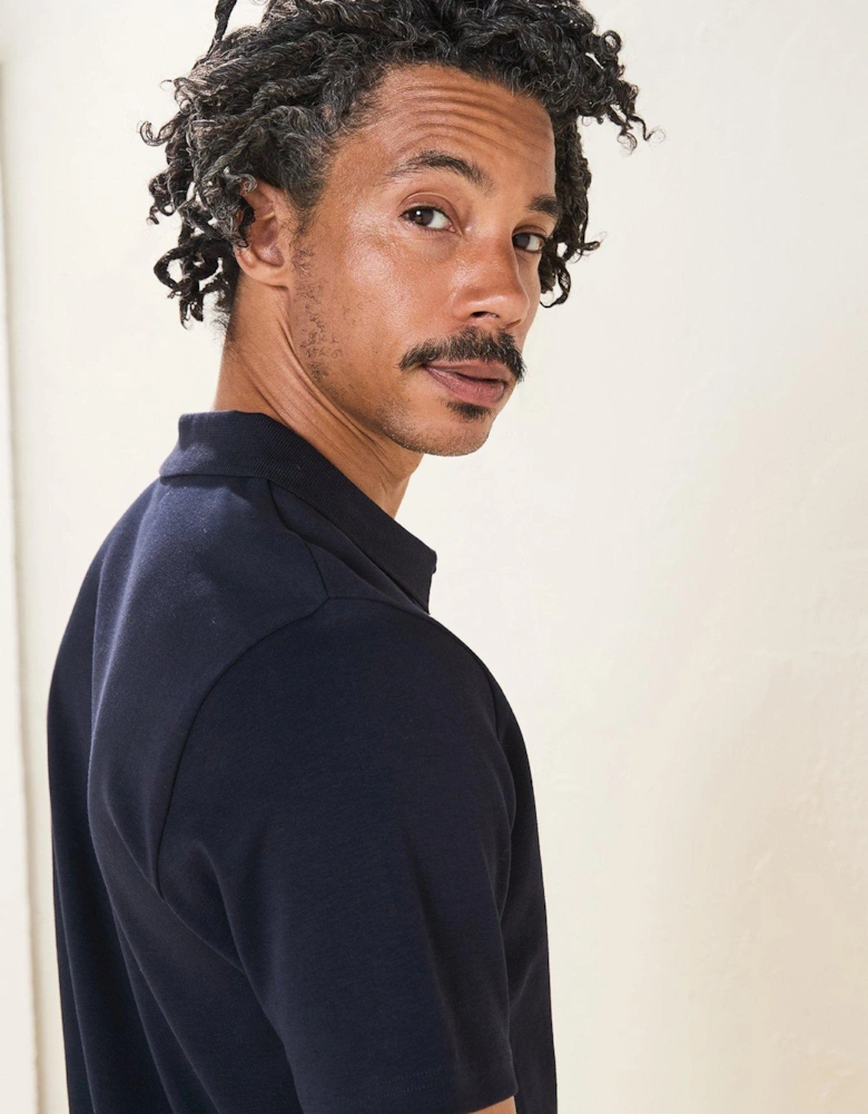 Interlock Notch Polo - Navy