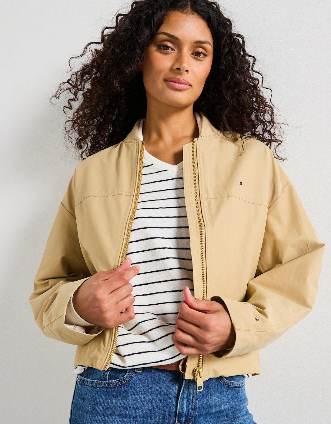 Cotton Nylon Reg Bomber - Beige, 2 of 1