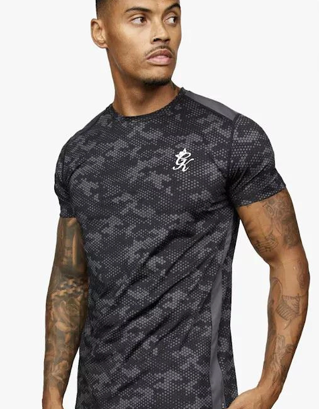 Black Camo Contrast Panel T-Shirt, 6 of 5
