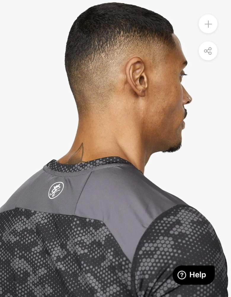 Black Camo Contrast Panel T-Shirt