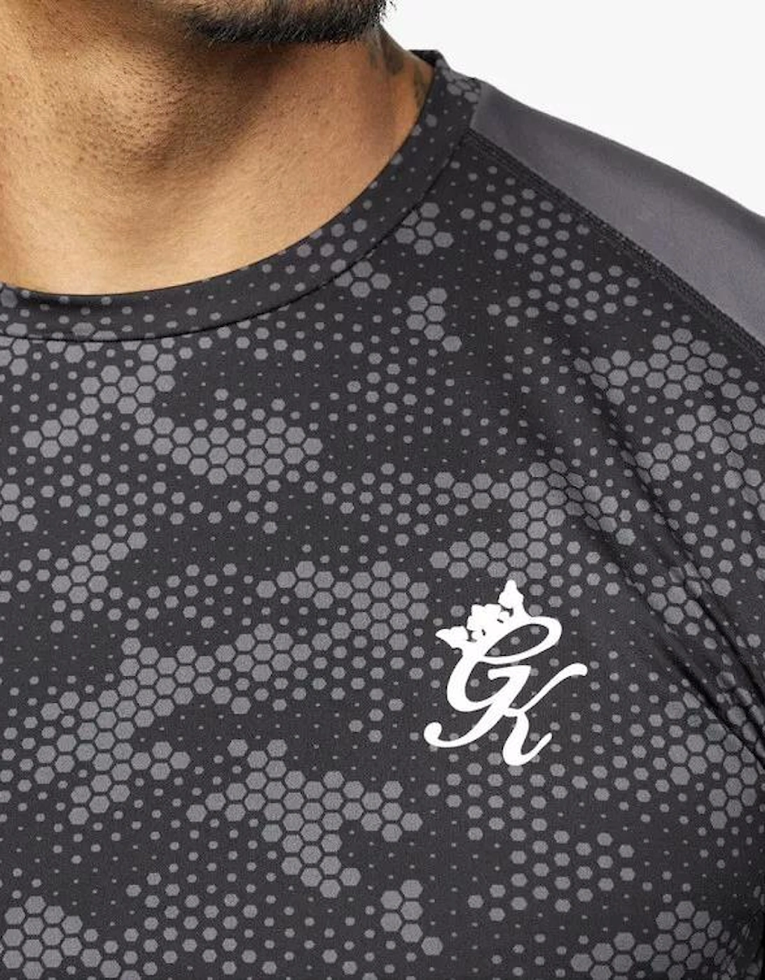 Black Camo Contrast Panel T-Shirt
