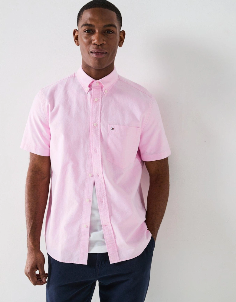 Regular Fit Heritage Short Sleeve Oxford Shirt - Light Pink