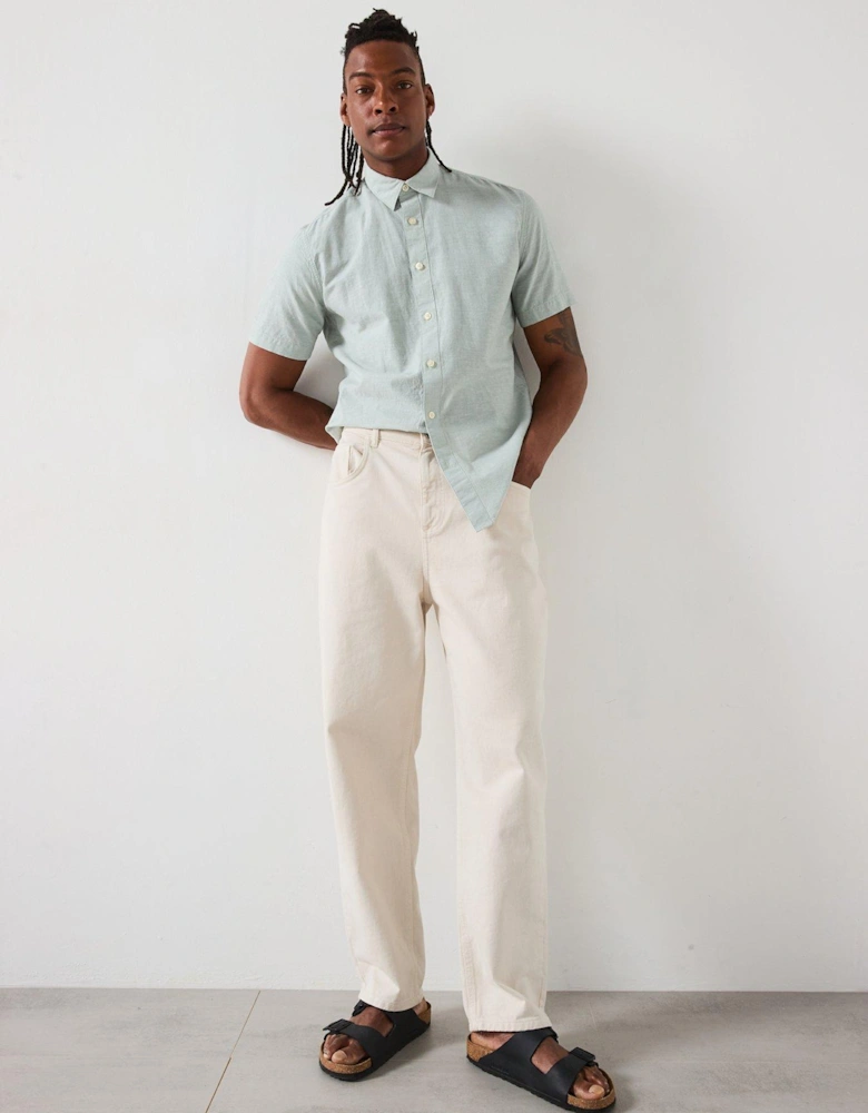Regular Fit Short Sleeve Shirt - Light Green