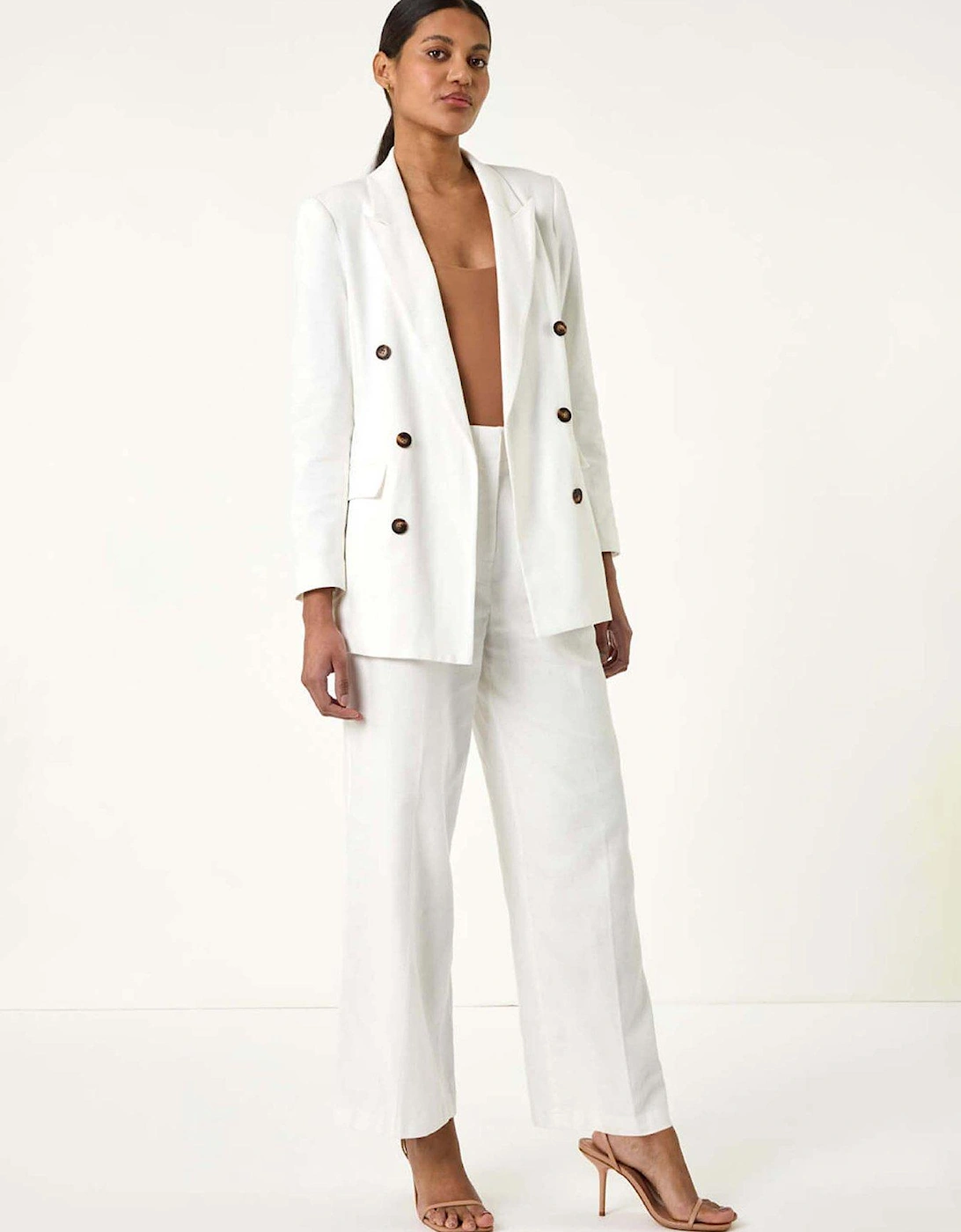 Double Breasted Collar & Revere Jacket - White, 2 of 1
