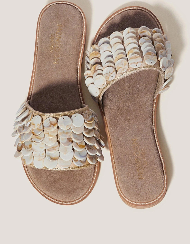 Sacha Shell Sandals - Cream