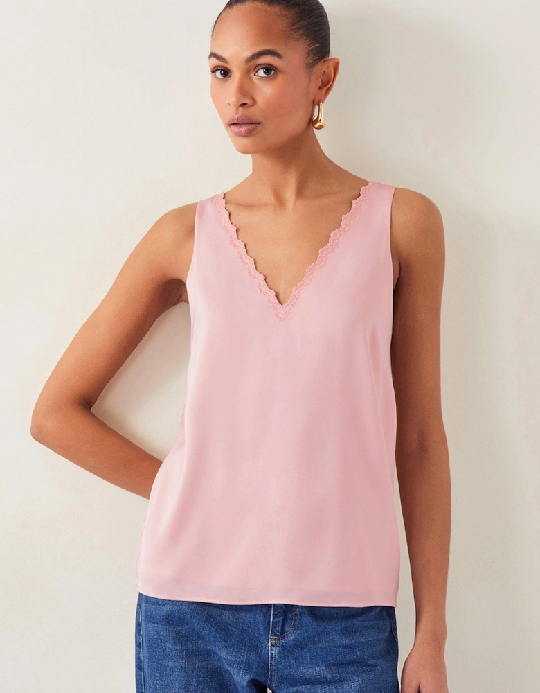 Heidi Satin Cami Top - Pink