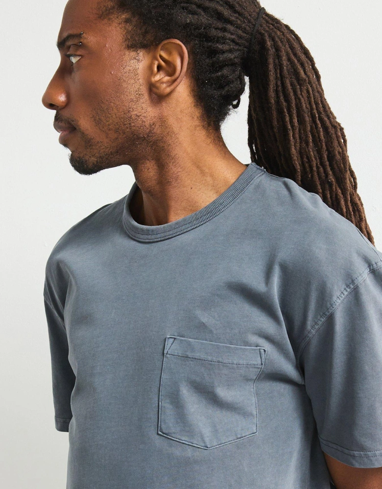 Relaxed Fit Heavyweight Washed T-Shirt - Dark Blue