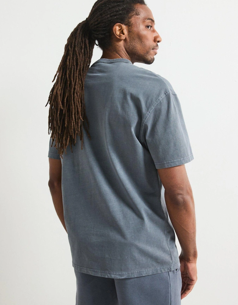 Relaxed Fit Heavyweight Washed T-Shirt - Dark Blue
