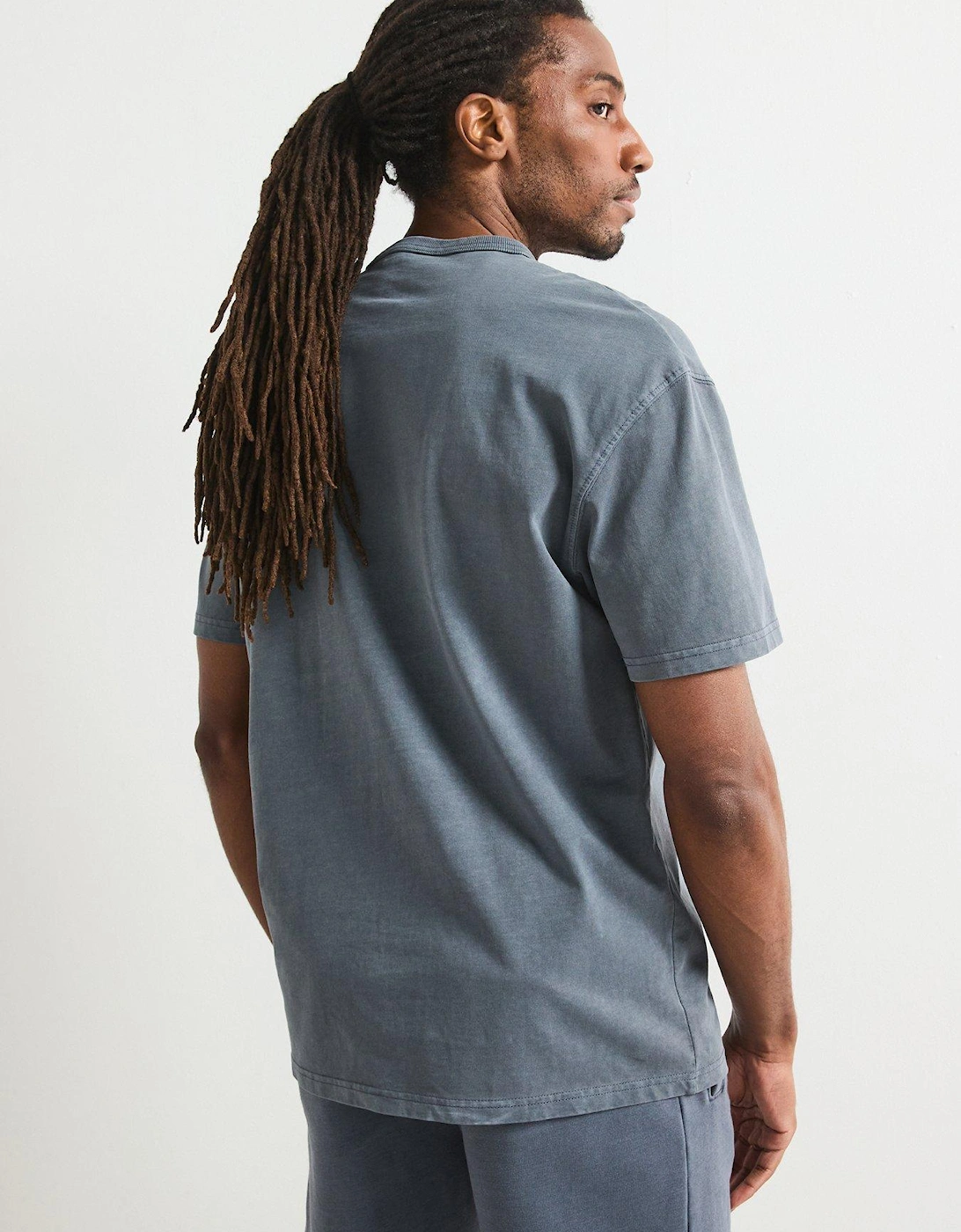 Relaxed Fit Heavyweight Washed T-Shirt - Dark Blue
