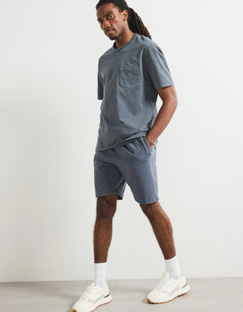 Relaxed Fit Heavyweight Washed T-Shirt - Dark Blue