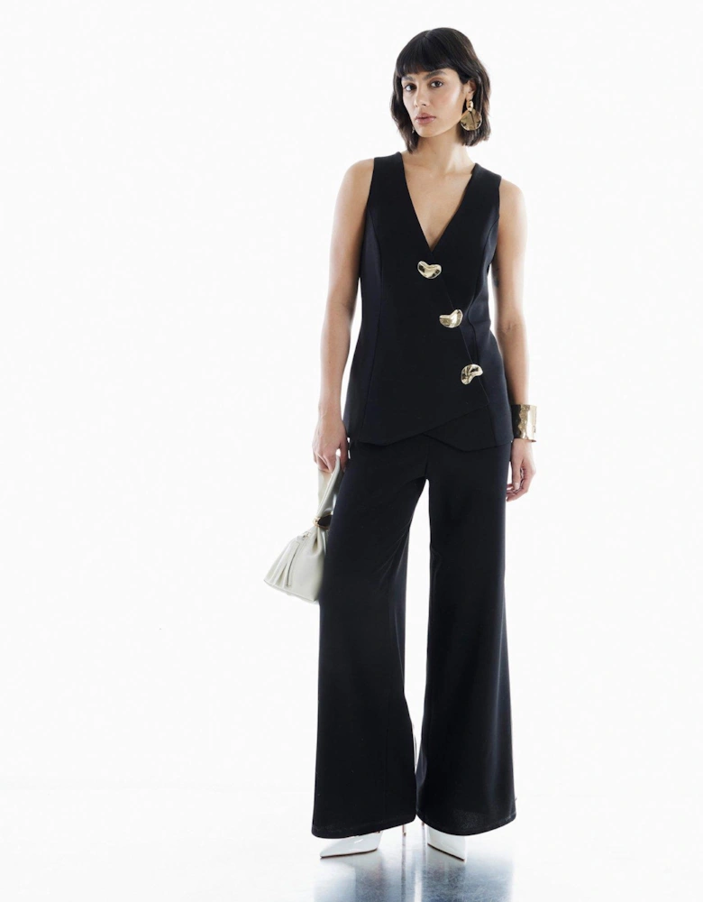 Waistcoat Hybrid Jumpsuit - Black