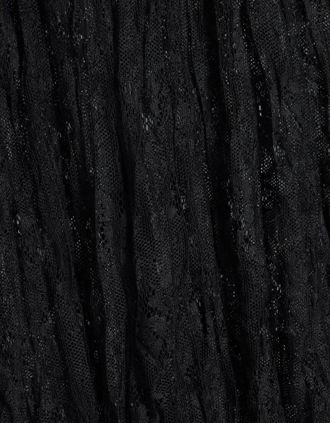 Lace Crinkle Maxi Skirt - Black