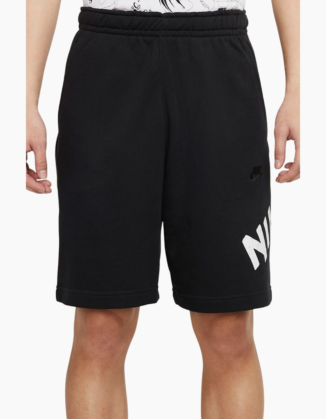 Nike Men's Black Shorts Club French Terry Cotton Gym Shorts Relaxed Fit Summer Bermuda  32/30/31 S