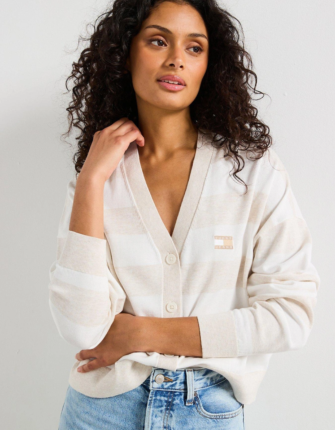 Striped Knit Cardigan - Beige, 2 of 1