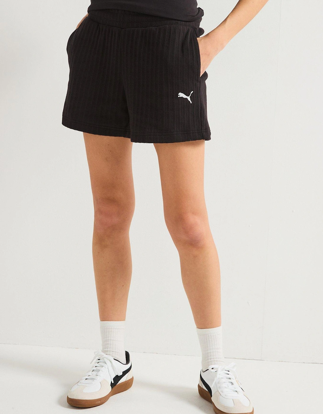 Womens Wardrobe Essentials Shorts 3 Pointelle - Black, 2 of 1