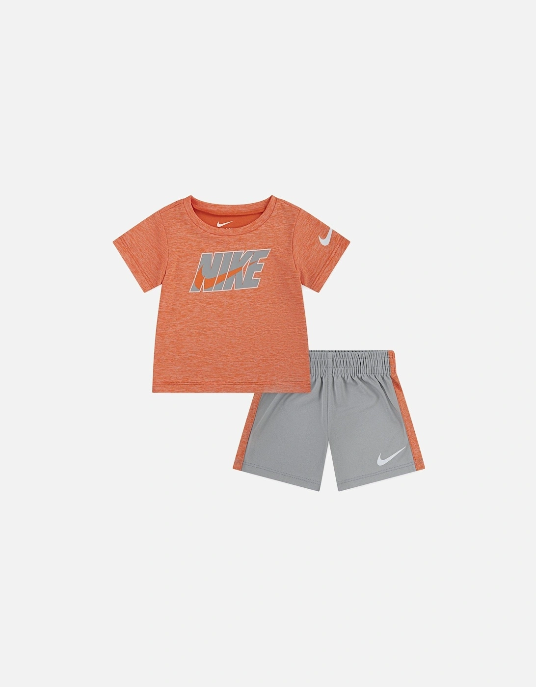 Infant Boys Dri-Fit Shorts And T-Shirt Set - Orange/Grey, 2 of 1
