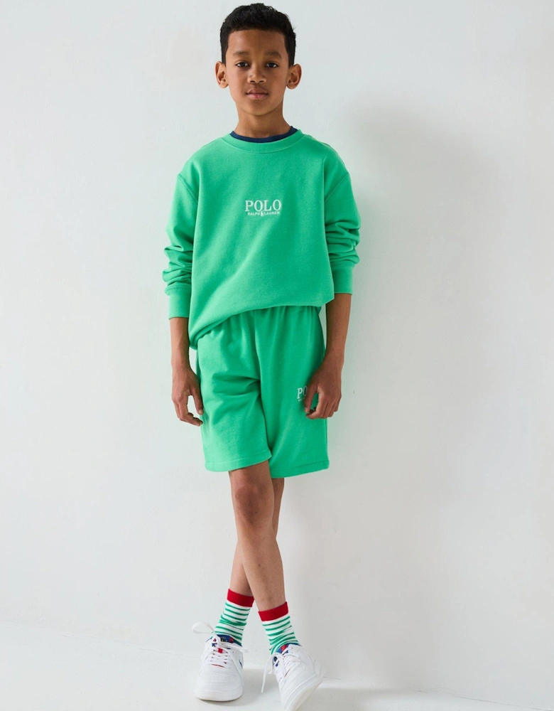 Boys Polo Logo Sweatshirt - Green