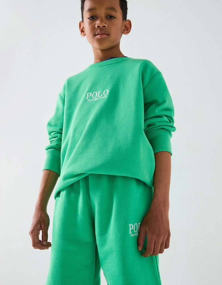 Boys Polo Logo Sweatshirt - Green