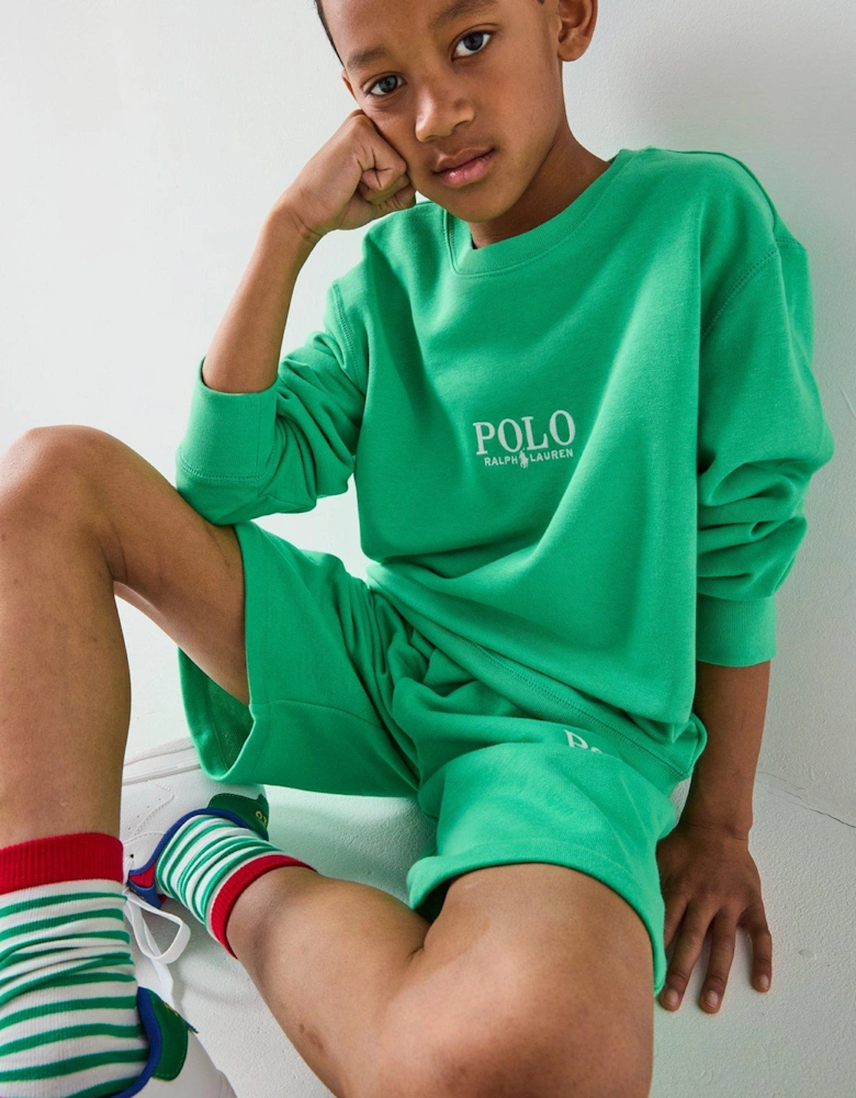 Boys Polo Logo Sweatshirt - Green