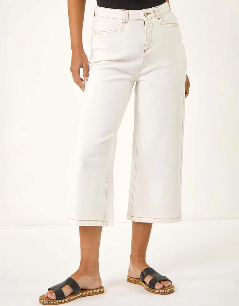 Dusk High Waist Pocket Detail Culottes - Ivory