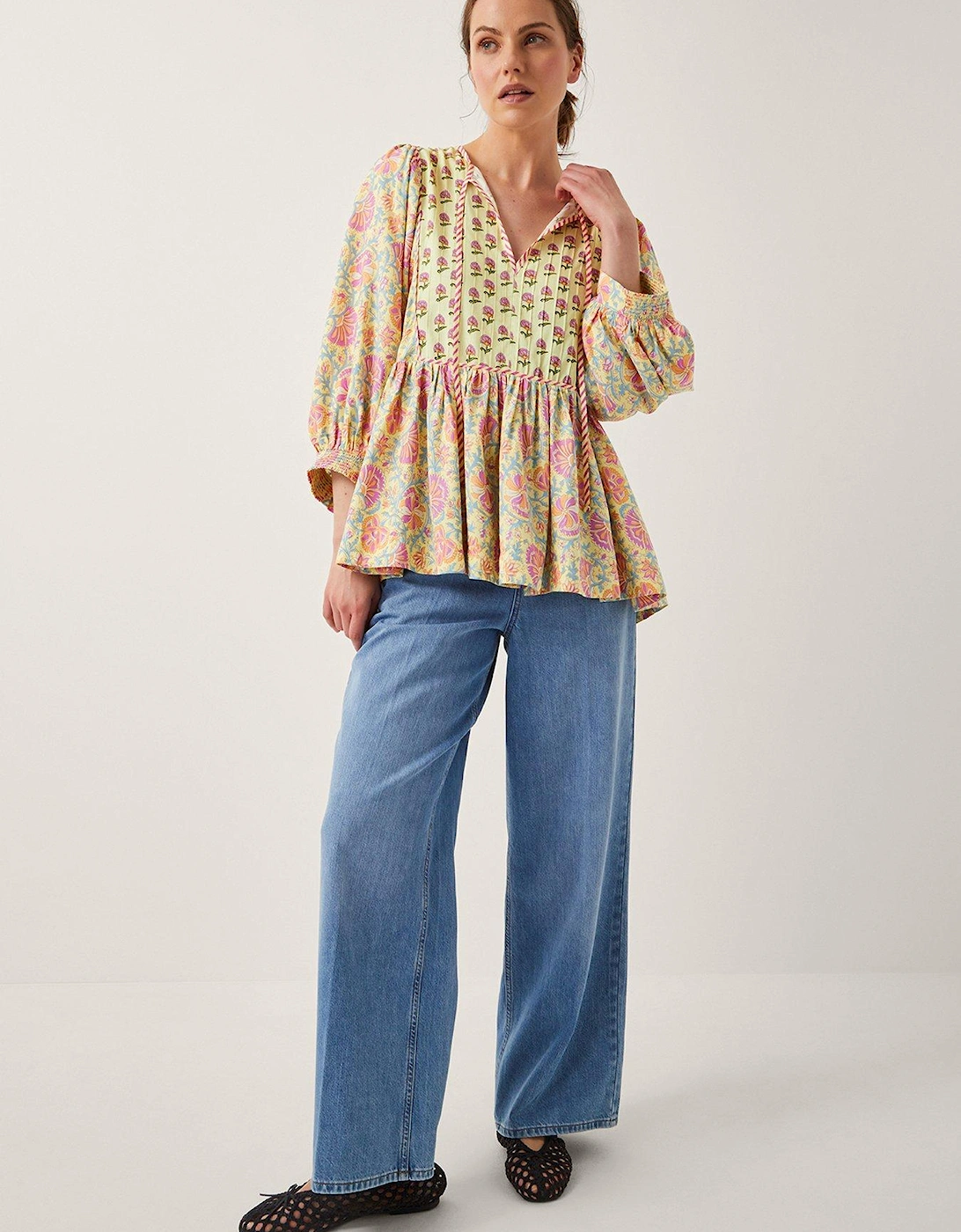 Betty Floral Print Top - Yellow, 2 of 1