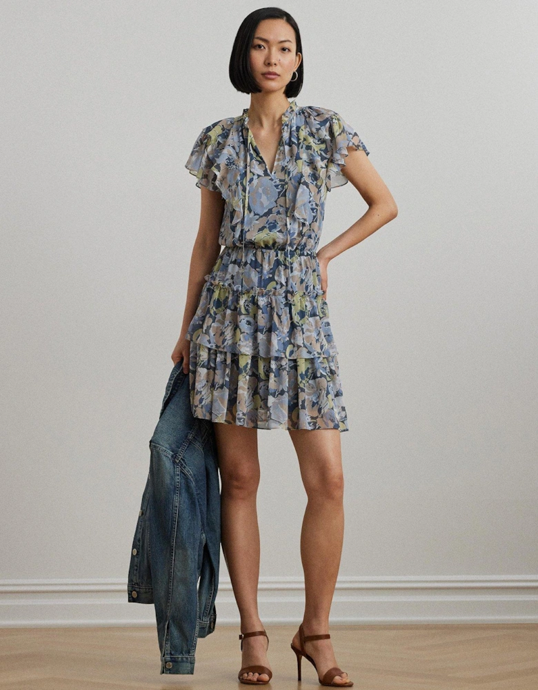 Devany-Short Sleeve-Day Dress - Blue