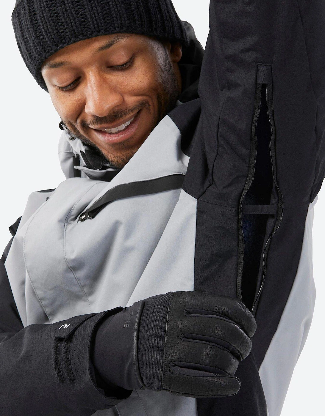 Men's 100 Snowboard Jacket - Grey/Black