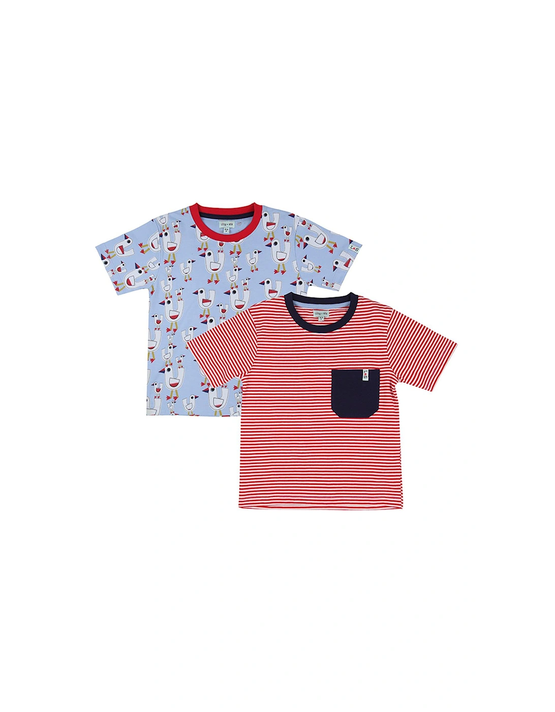 Boys 2 Pack Seagull And Stripe Print Tops - Multi, 2 of 1