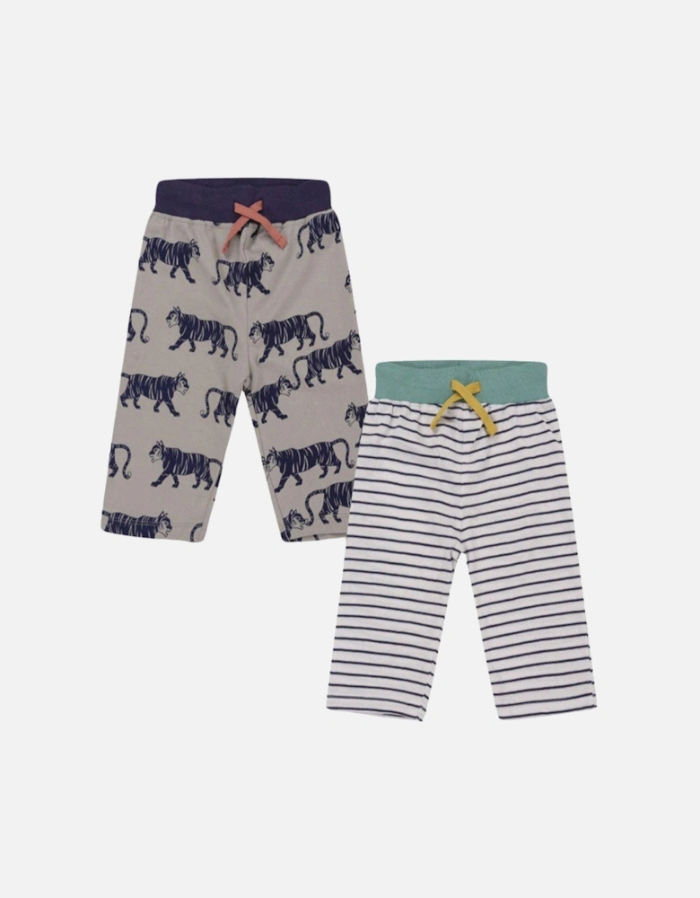 Boys 2 Pack Tiger And Stripe Shorts - Multi