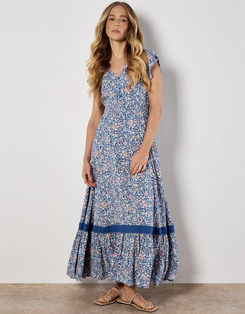 Ditsy Cluster Crochet Maxi Dress