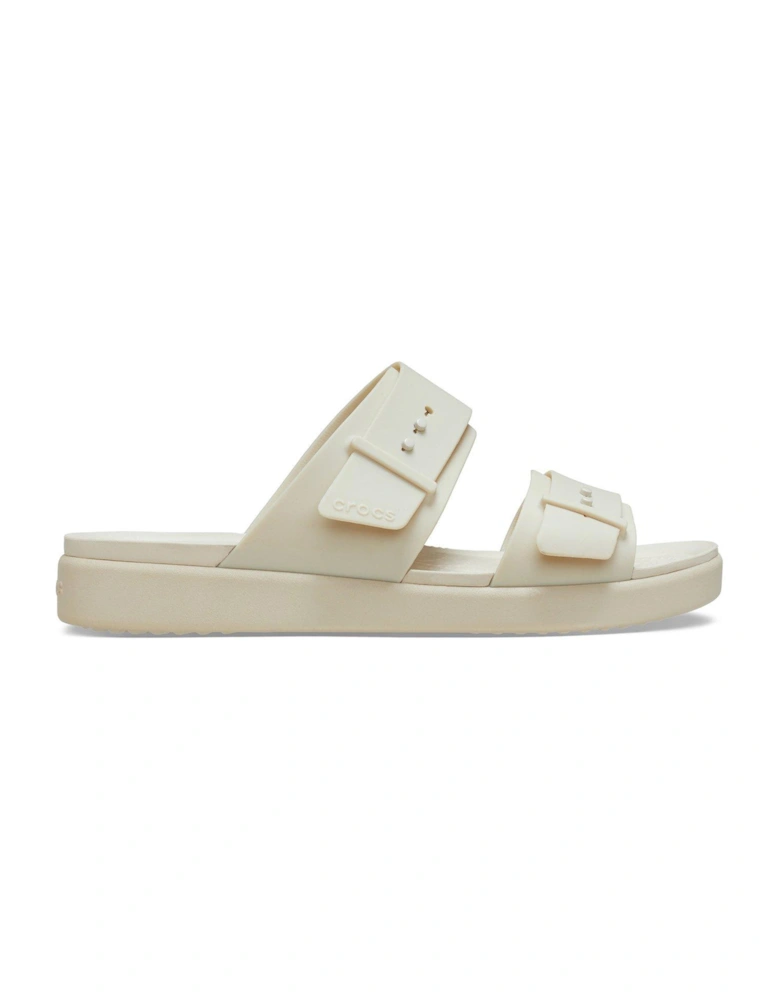 Brooklyn Buckle Flat Sandal - Beige