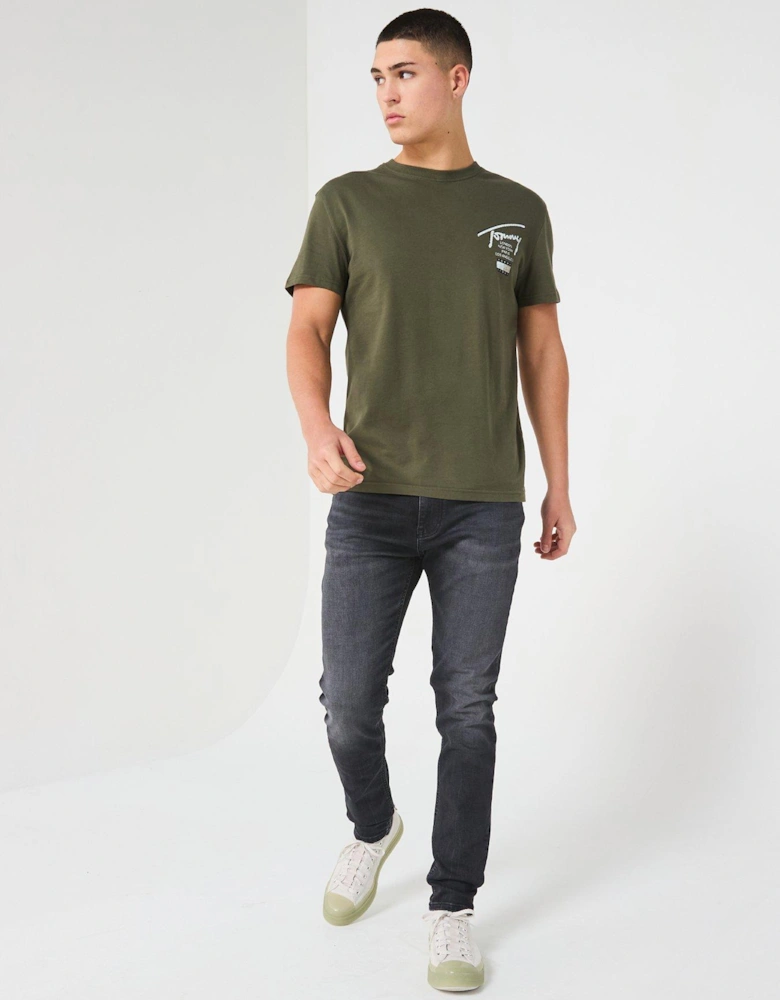 Regular Fit Signature City Back Graphic T-Shirt - Green