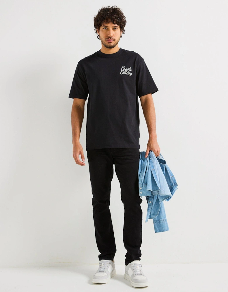 Damon Relaxed Fit Short Sleeve T-shirt - Black