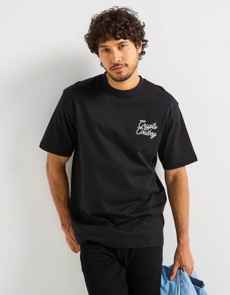 Damon Relaxed Fit Short Sleeve T-shirt - Black