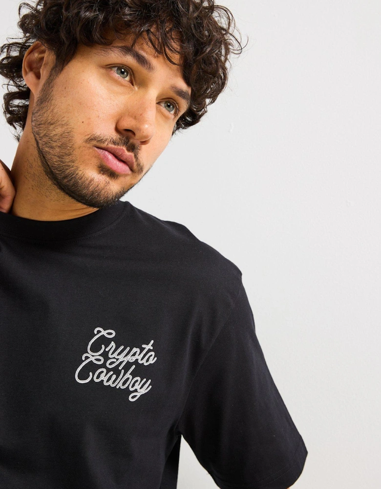 Damon Relaxed Fit Short Sleeve T-shirt - Black